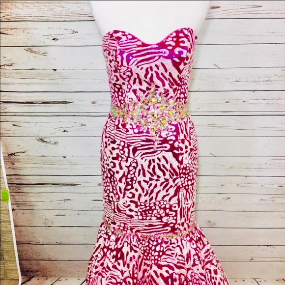 Tiffany Designs Dresses & Skirts - {TIFFANY DESIGNS} Pink Sequin Mermaid Prom Dress